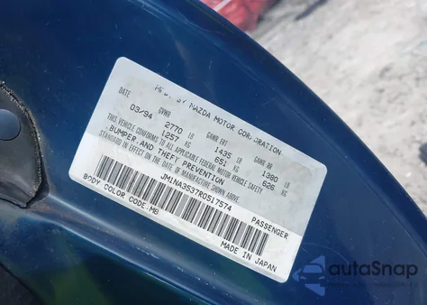 1994 Mazda Mx-5 Miata from USA, damaged, VIN JM1NA3537R0517574